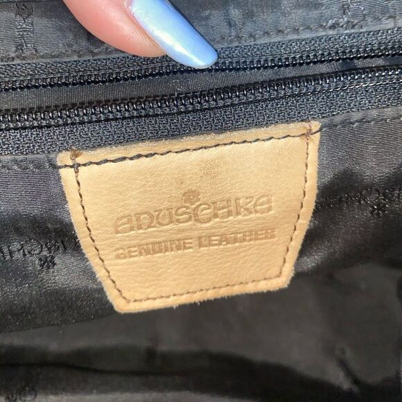 Anuschka Hand painted Leather Satchel Bag in Butterfly Floral - Picture 6 of 16